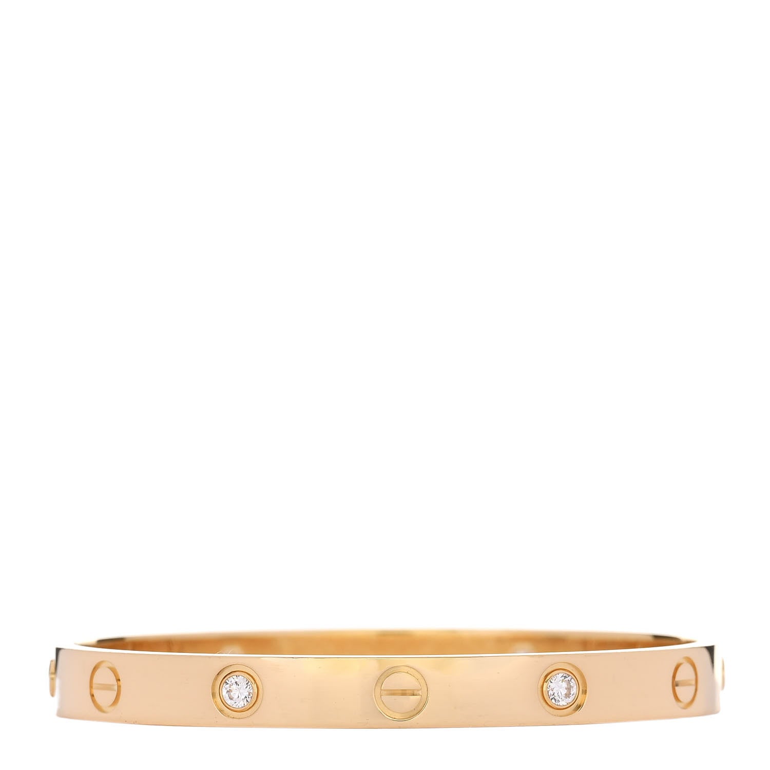 Cartier 18K Yellow Gold 4 Diamond LOVE Bracelet 16 3 of 11