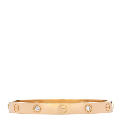 Cartier 18K Yellow Gold 4 Diamond LOVE Bracelet 16 3 of 11