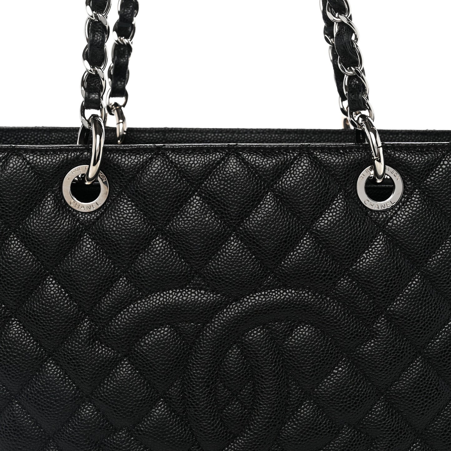 Caviar Quilted Grand Shopping Tote GST Black