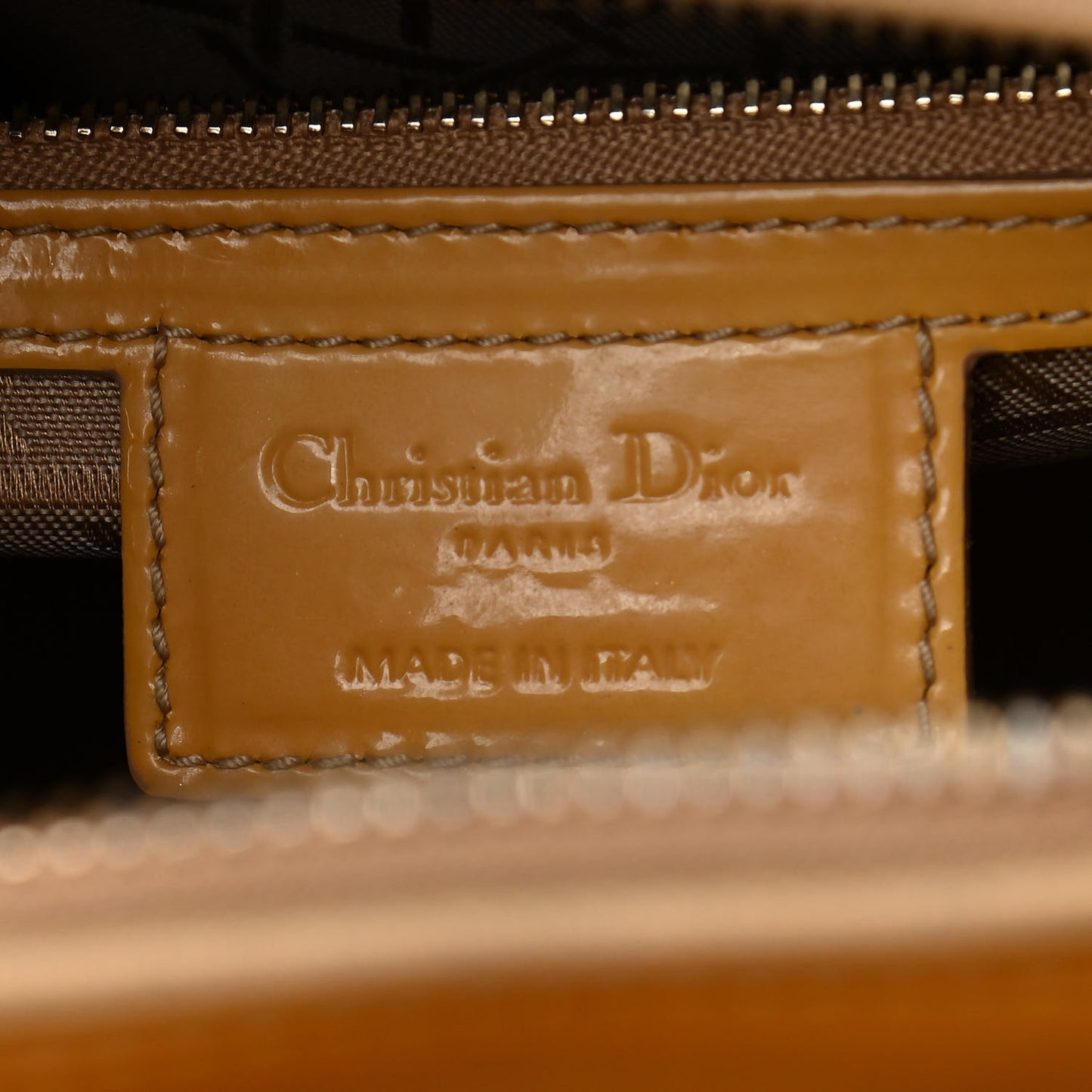 Patent Cannage Large Lady Dior Yellow