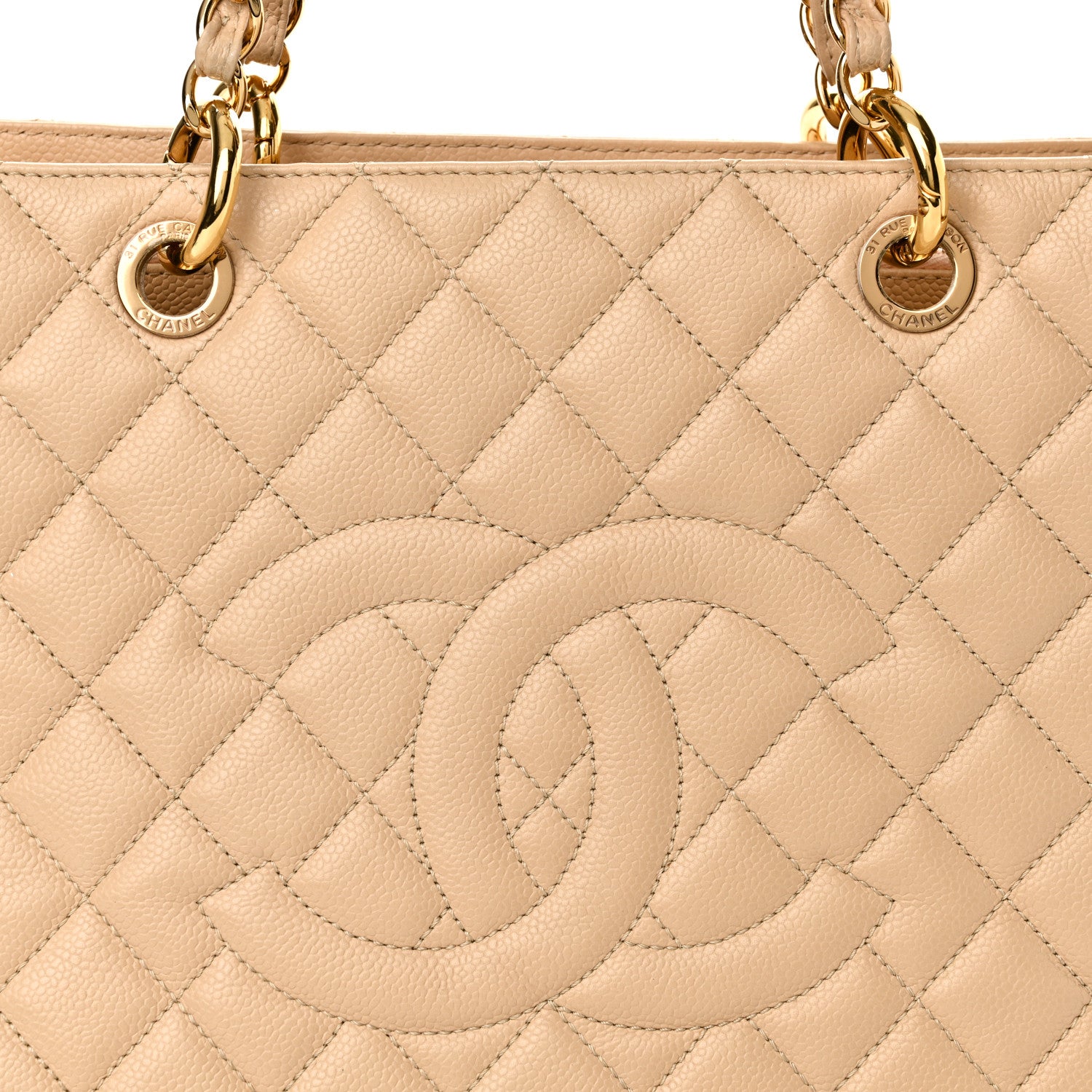Chanel Caviar Quilted Grand Shopping Tote GST Beige 15 of 18