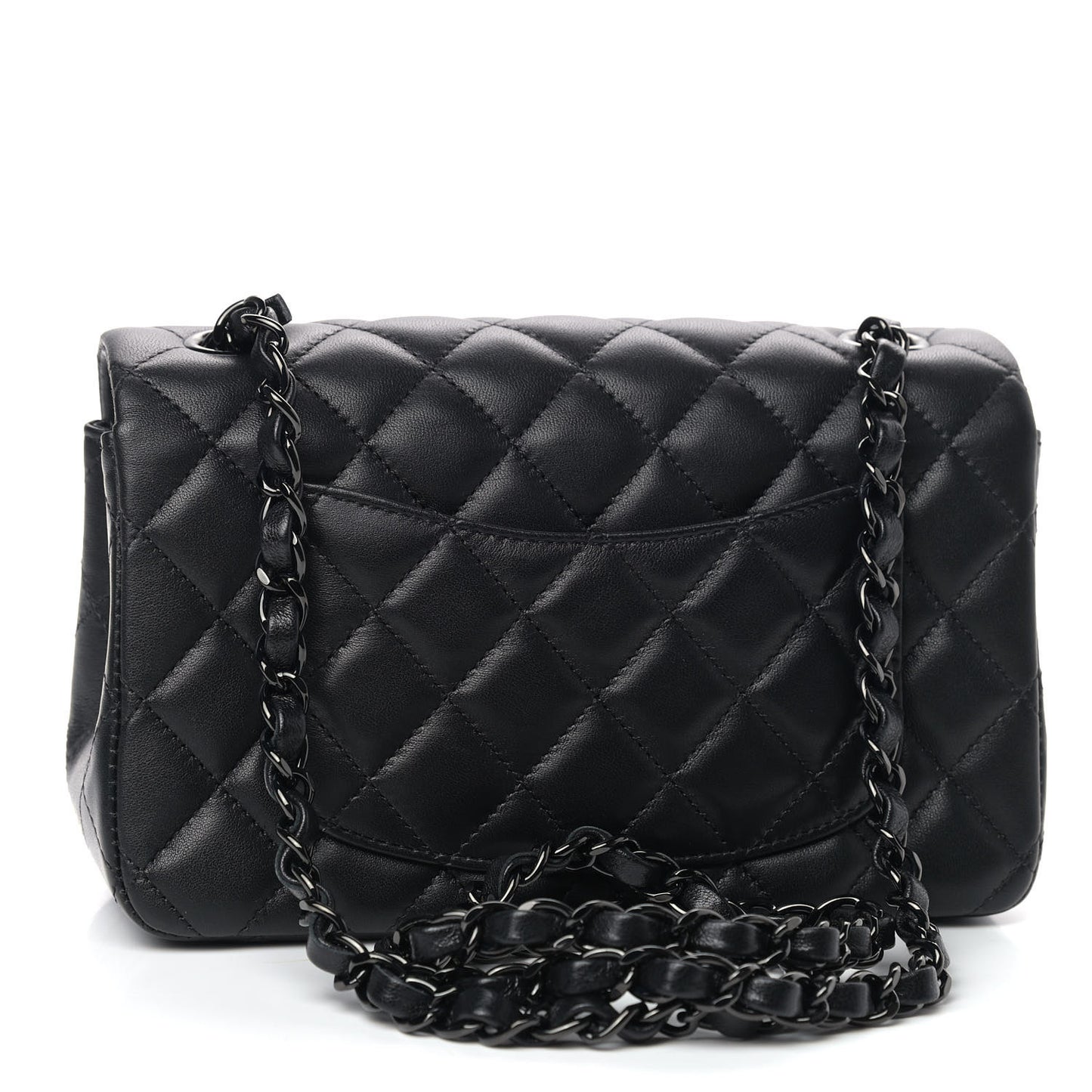 Lambskin Quilted Mini Rectangular Flap So Black