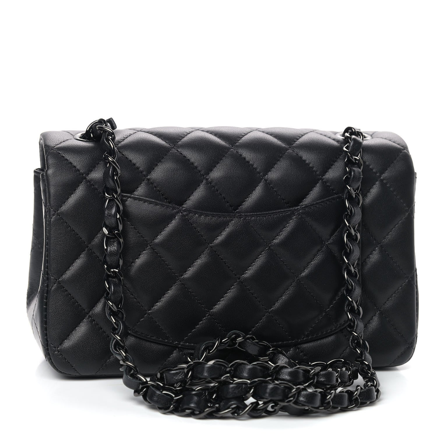 Chanel Lambskin Quilted Mini Rectangular Flap So Black 3 of 9