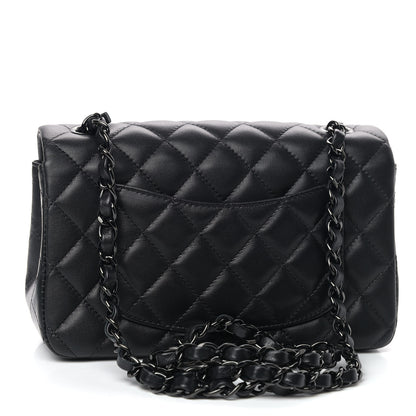 Chanel Lambskin Quilted Mini Rectangular Flap So Black 3 of 9