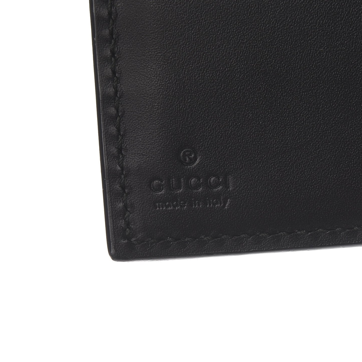 Calfskin GucciGhost Bi-Fold Long Wallet Black New Acquamarine