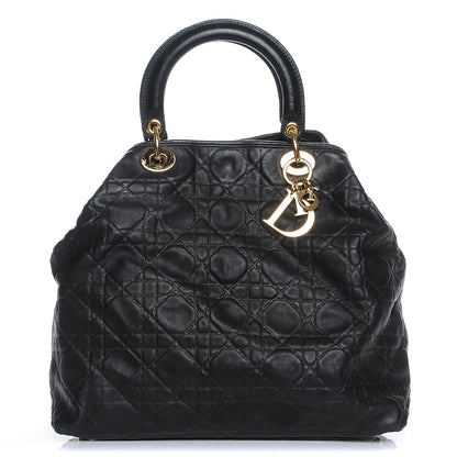 Christian Dior Lambskin Cannage Large Soft Lady Dior Shopping Tote Black 1 of 8