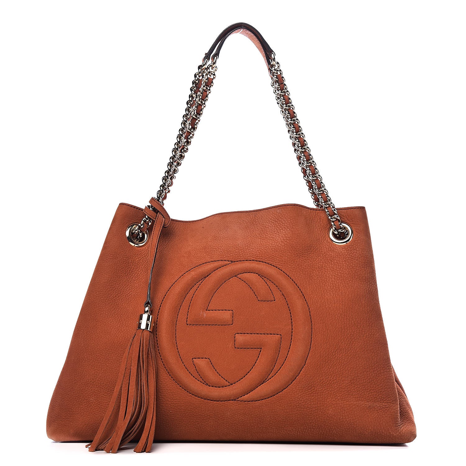 Gucci Vitello Range Medium Soho Chain Shoulder Bag Old Whisky 1 of 21