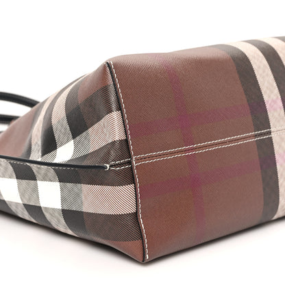 Burberry E-Canvas Check Medium Soft TB Tote Dark Birch Brown 9 of 10
