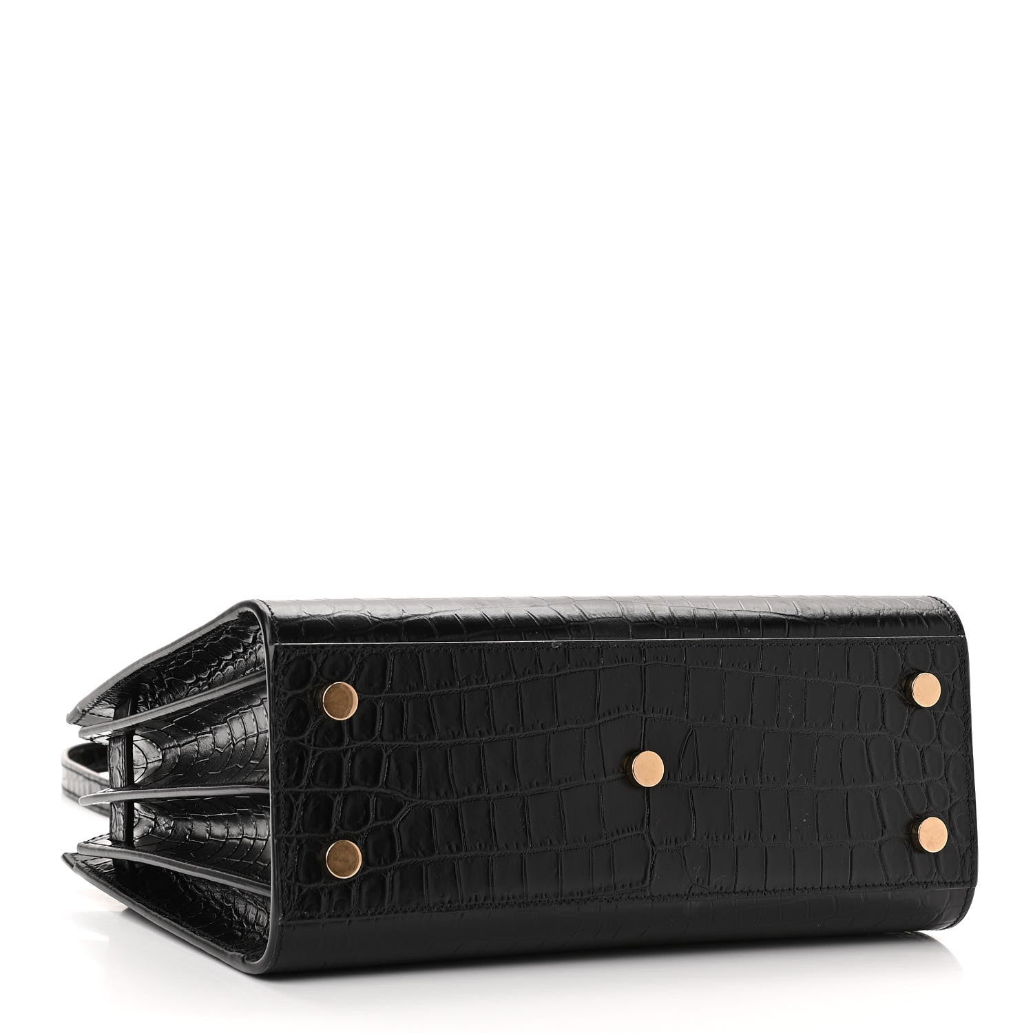 Saint Laurent Calfskin Crocodile Embossed Baby Sac De Jour Black 4 of 9