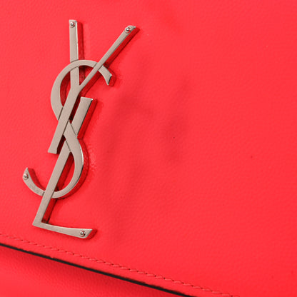 Saint Laurent Patent Grain de Poudre Small Monogram Kate Satchel Neon Pink 12 of 12