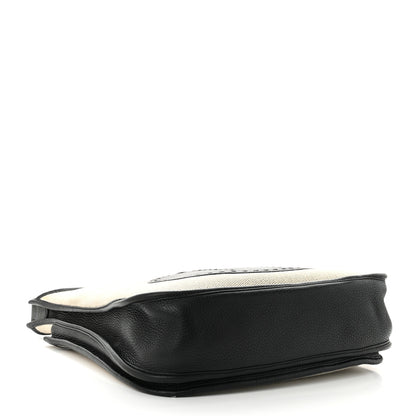 Hermes Toile Taurillon Clemence Evelyne III GM Ecru Black 4 of 11