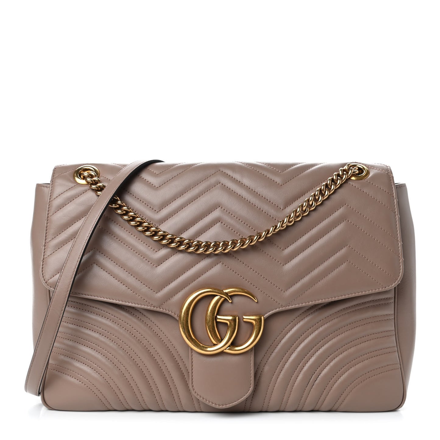 Calfskin Matelasse Large GG Marmont Shoulder Bag Porcelain Rose