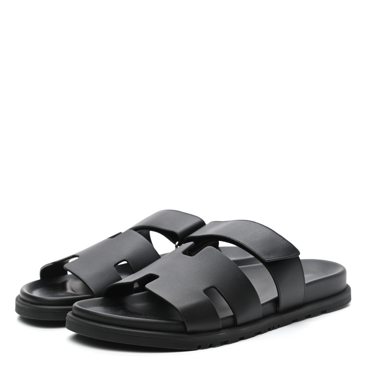 Hermes Calfskin Mens Chypre Sandals 43 Black 3 of 9