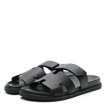 Hermes Calfskin Mens Chypre Sandals 43 Black 3 of 9
