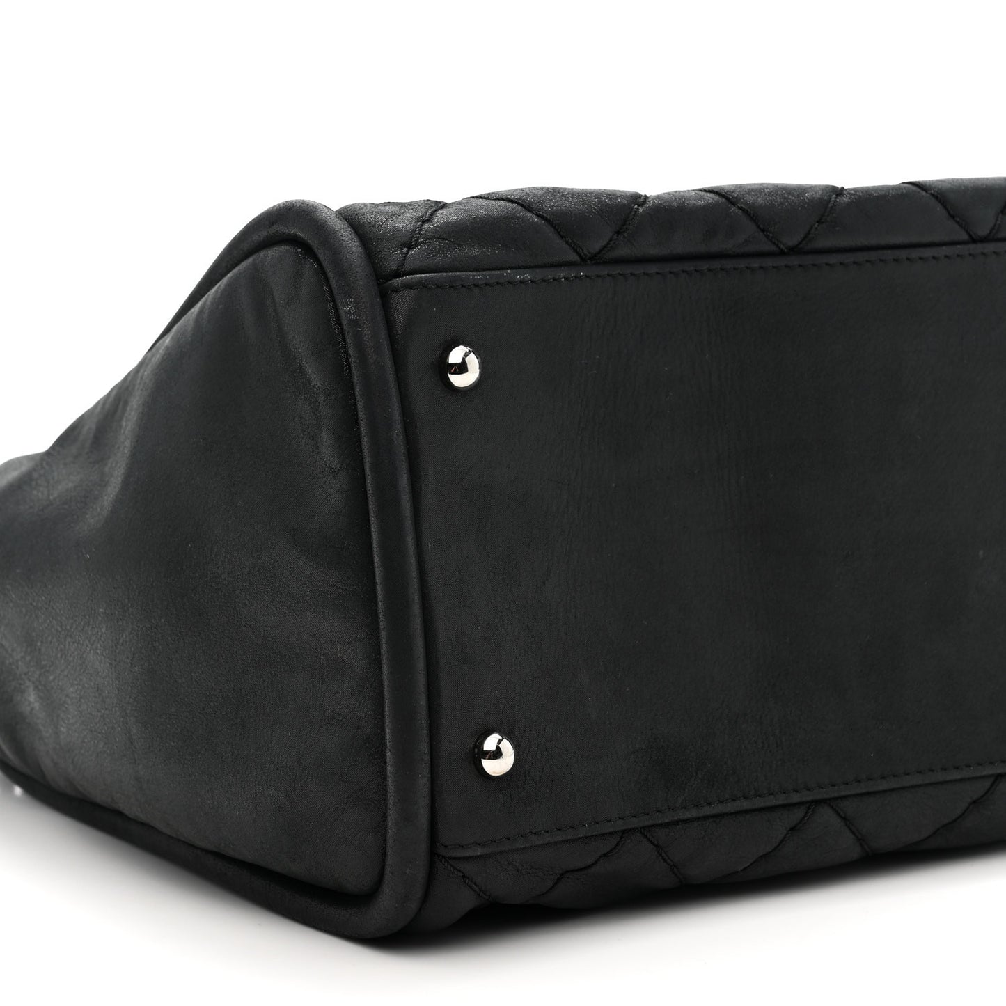 Iridescent Calfskin Quilted Relax CC Shoulder Bag Black