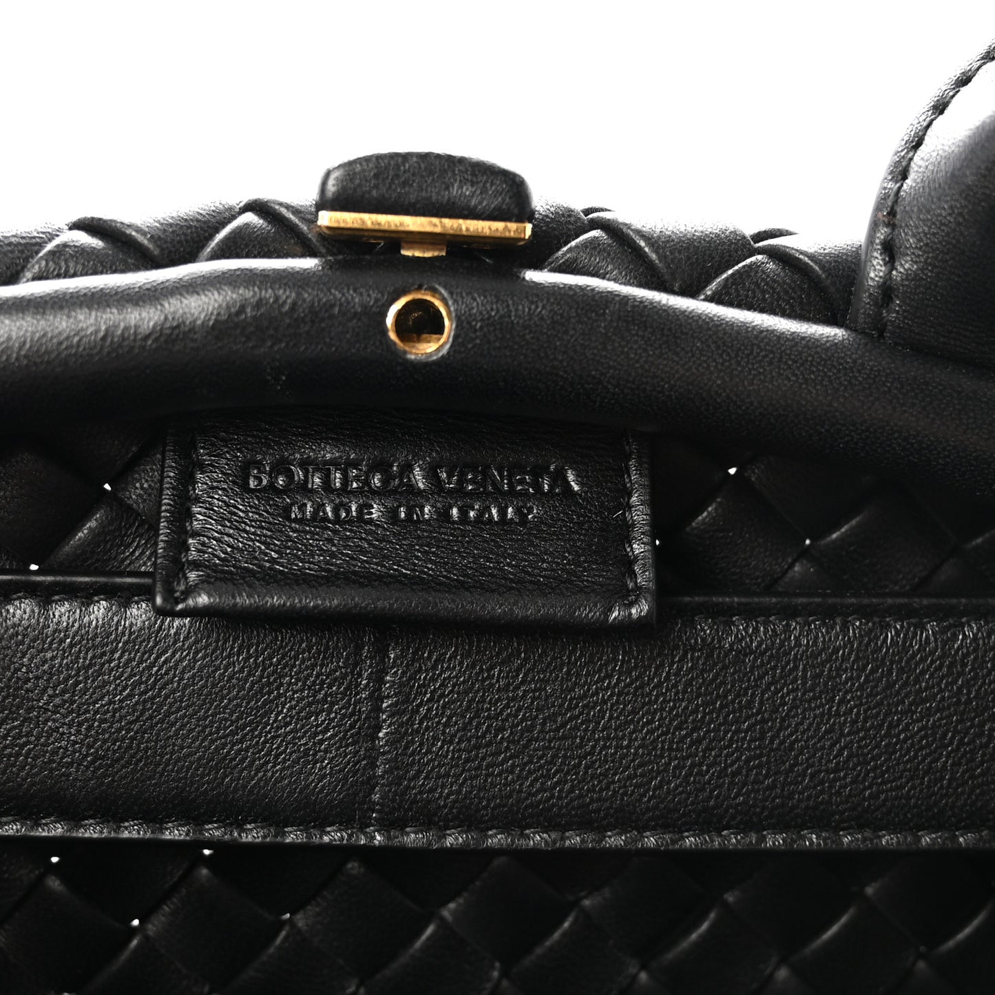 Nappa Intrecciato Padded Small The Top Handle Tote Bag Black