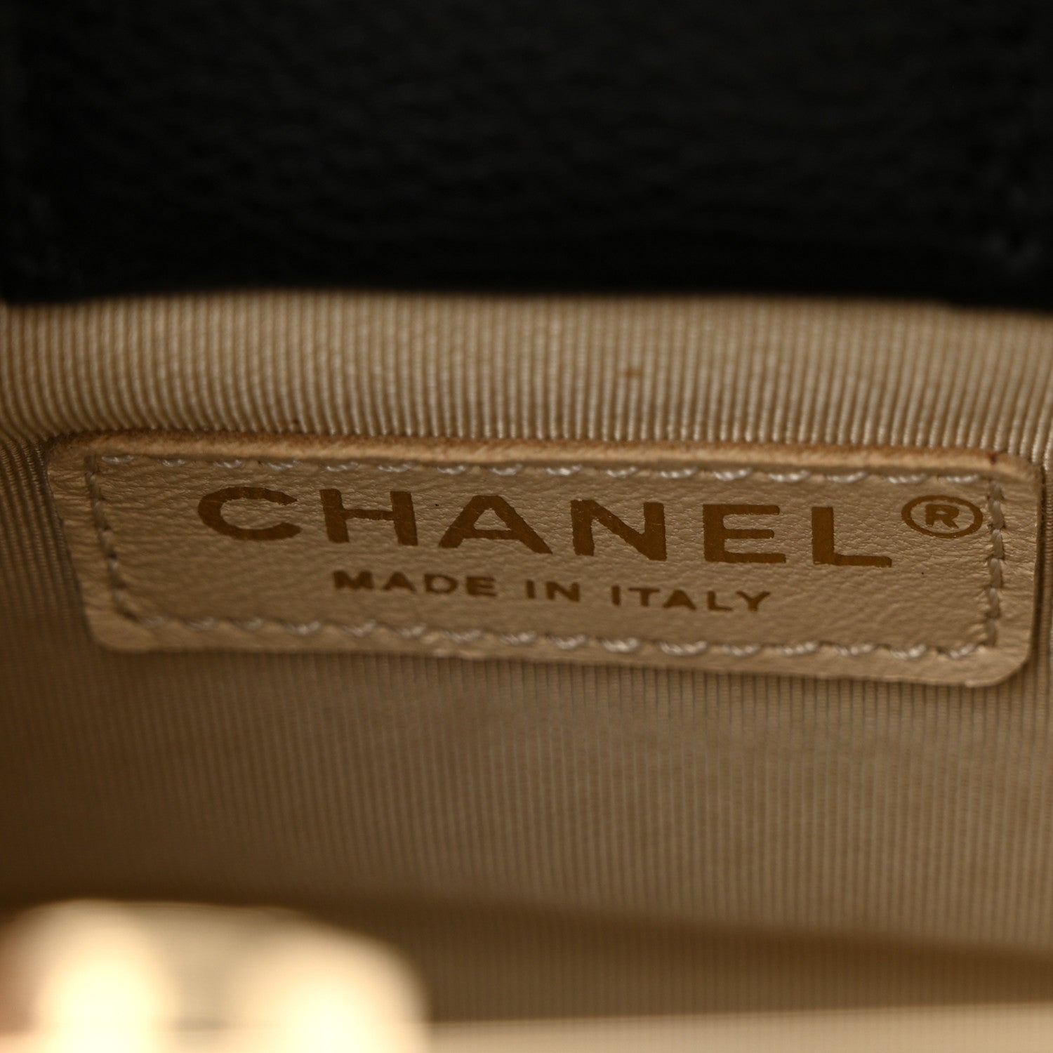 Chanel Grained Calfskin Stitched Mini Label Click Shopper Tote Black 6 of 11