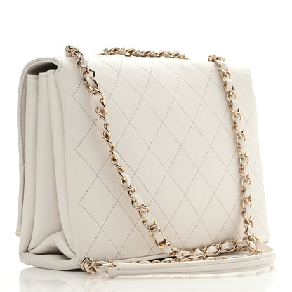 Chanel Calfskin Stitched Large Flap White 3 of 12