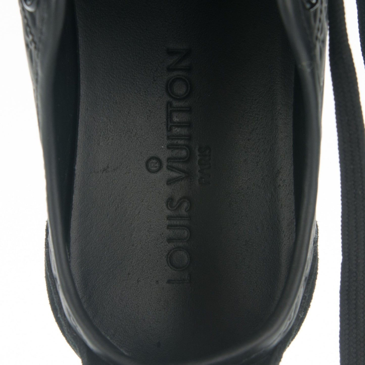 Calfskin Embossed Monogram Punchy Sneakers 35 Black