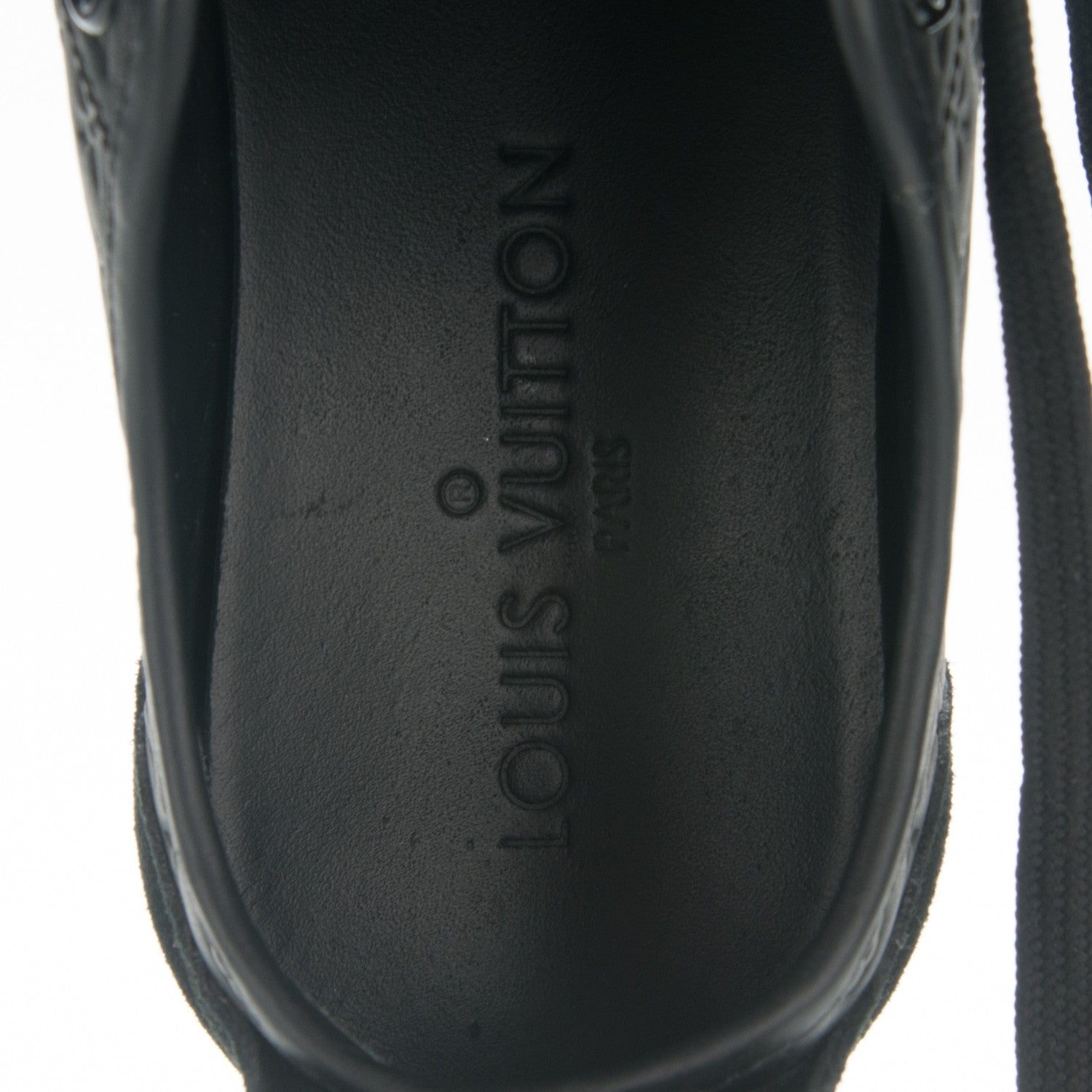Louis Vuitton Calfskin Embossed Monogram Punchy Sneakers 35 Black 6 of 6