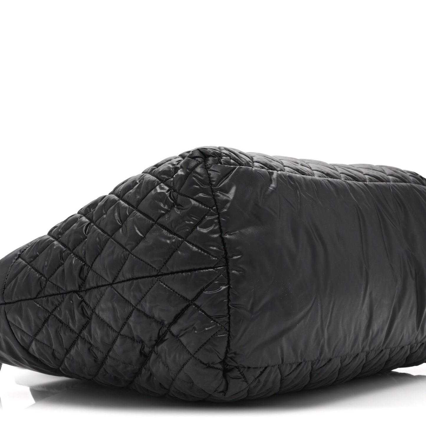 Nylon Quilted Large Coco Cocoon Tote Black