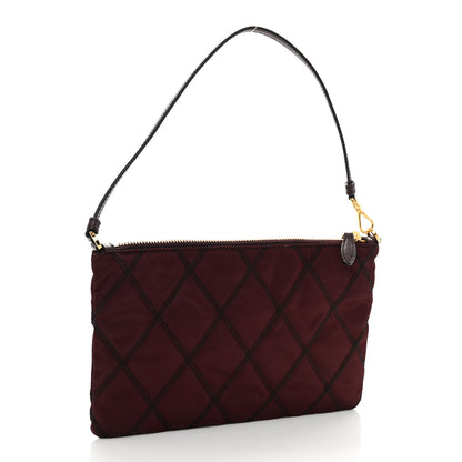 Prada Tessuto Nylon Quilted Pochette Bag Granato 3 of 9