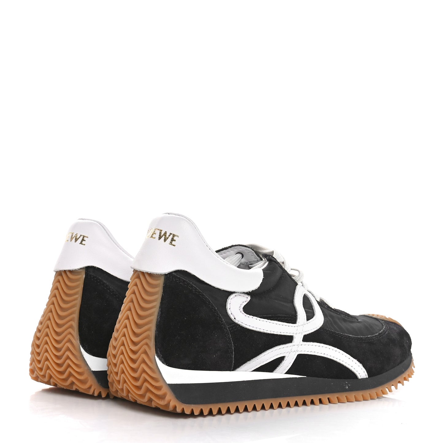Nylon Suede Flow Runners Sneakers 36 Black