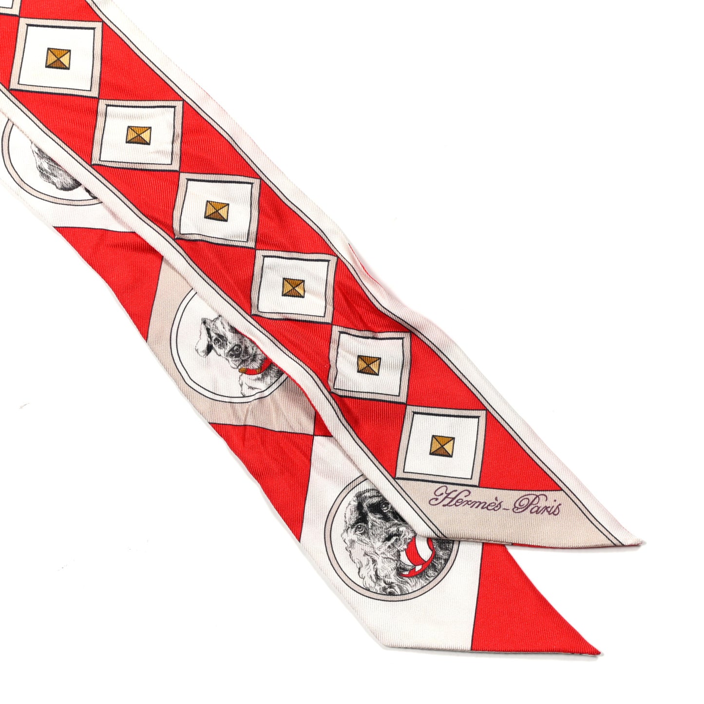 Silk Colliers Et Chiens Twilly Rouge White Mastic