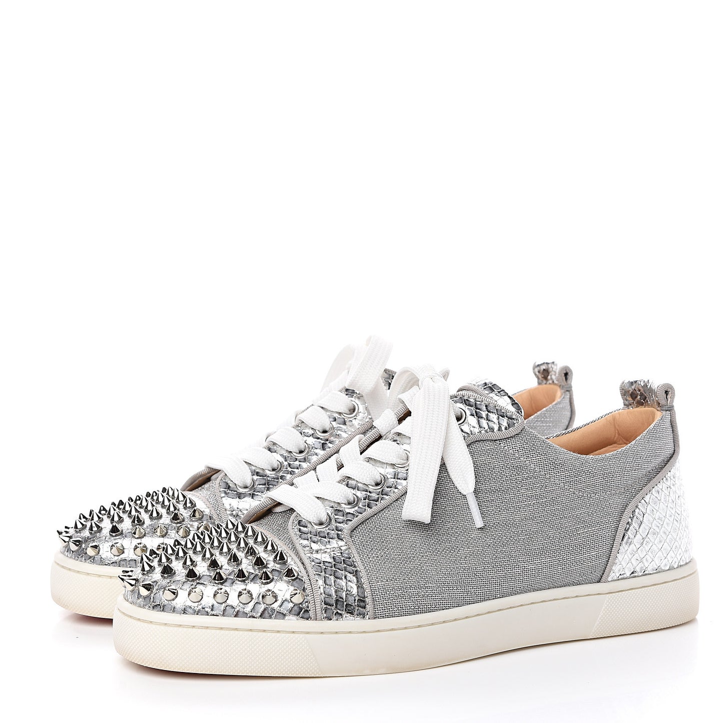 Metallic Louis Junior Spikes Flat Sneakers 41 Silver