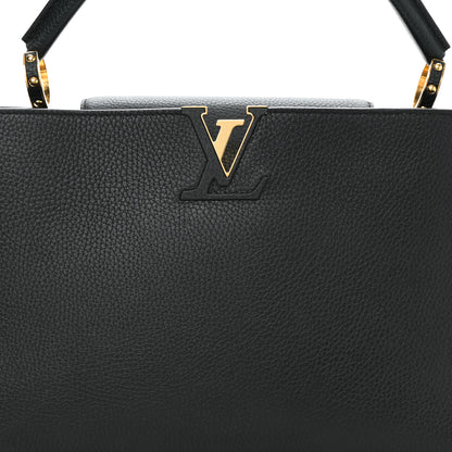 Louis Vuitton Taurillon Capucines MM  Black Fuchsia 7 of 9