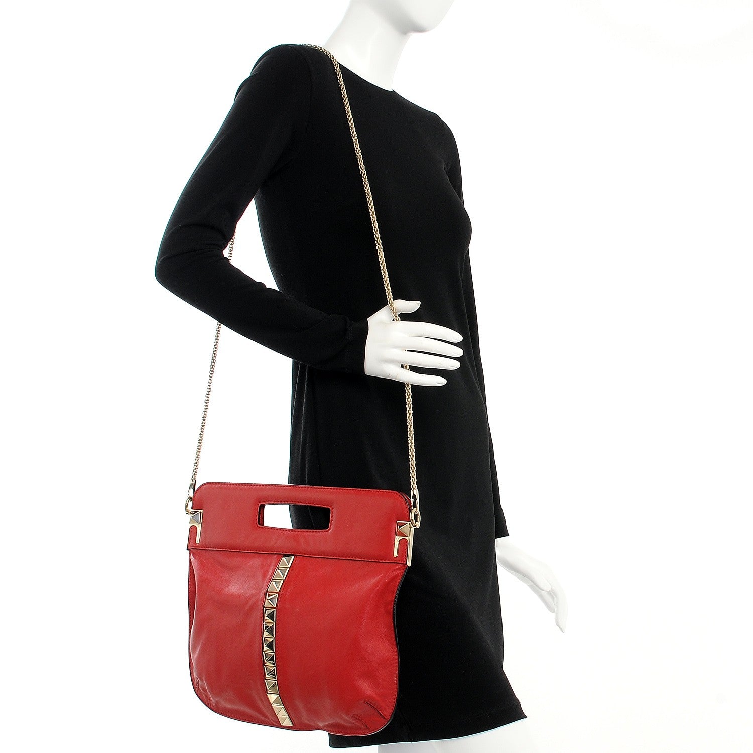 Valentino Garavani Nappa Va Va Voom Fold Over Chain Clutch Rosso Valentino 2 of 10