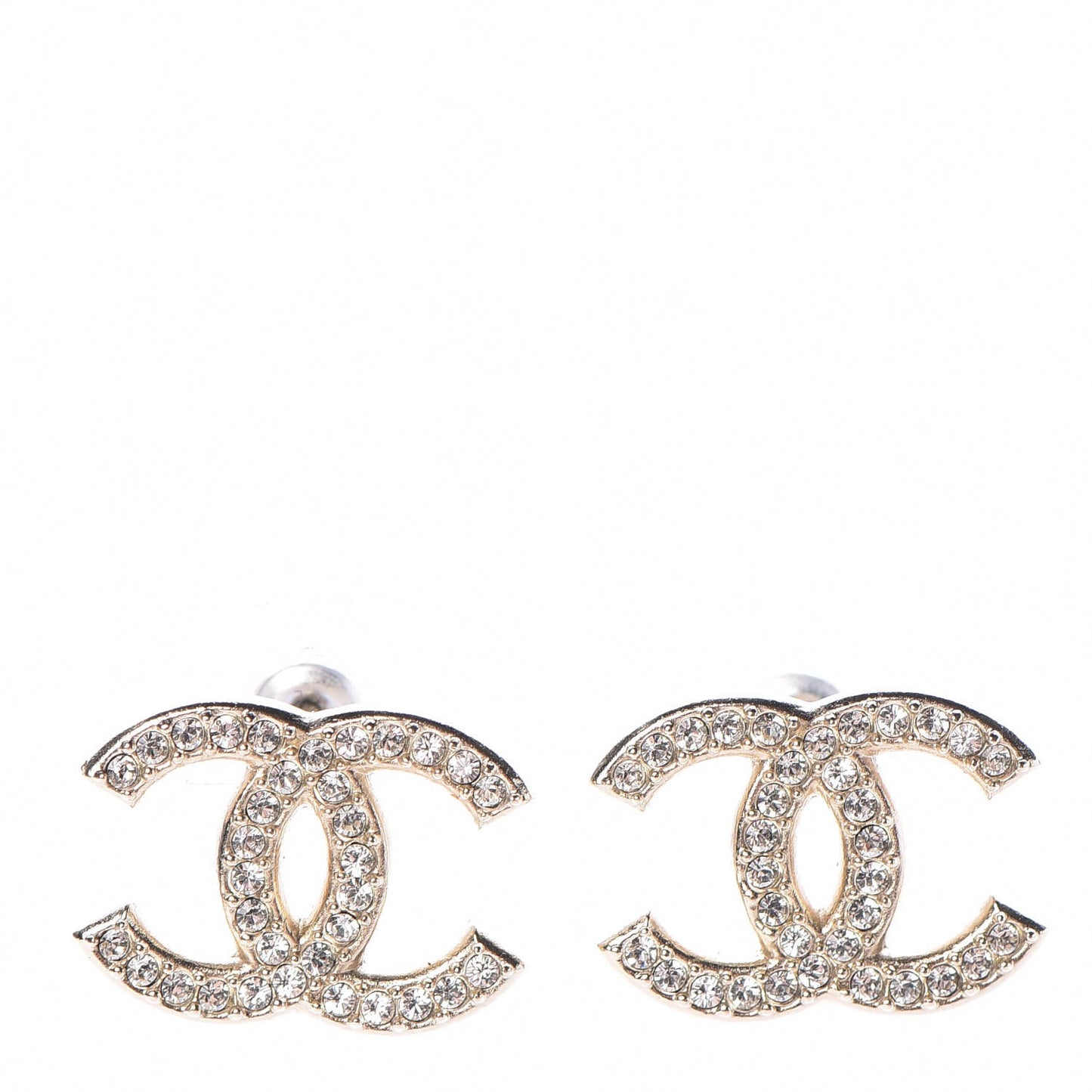 Crystal CC Earrings Light Gold