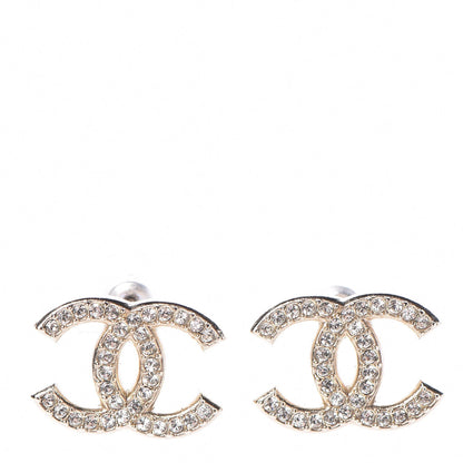 Chanel Crystal CC Earrings Light Gold 1 of 5