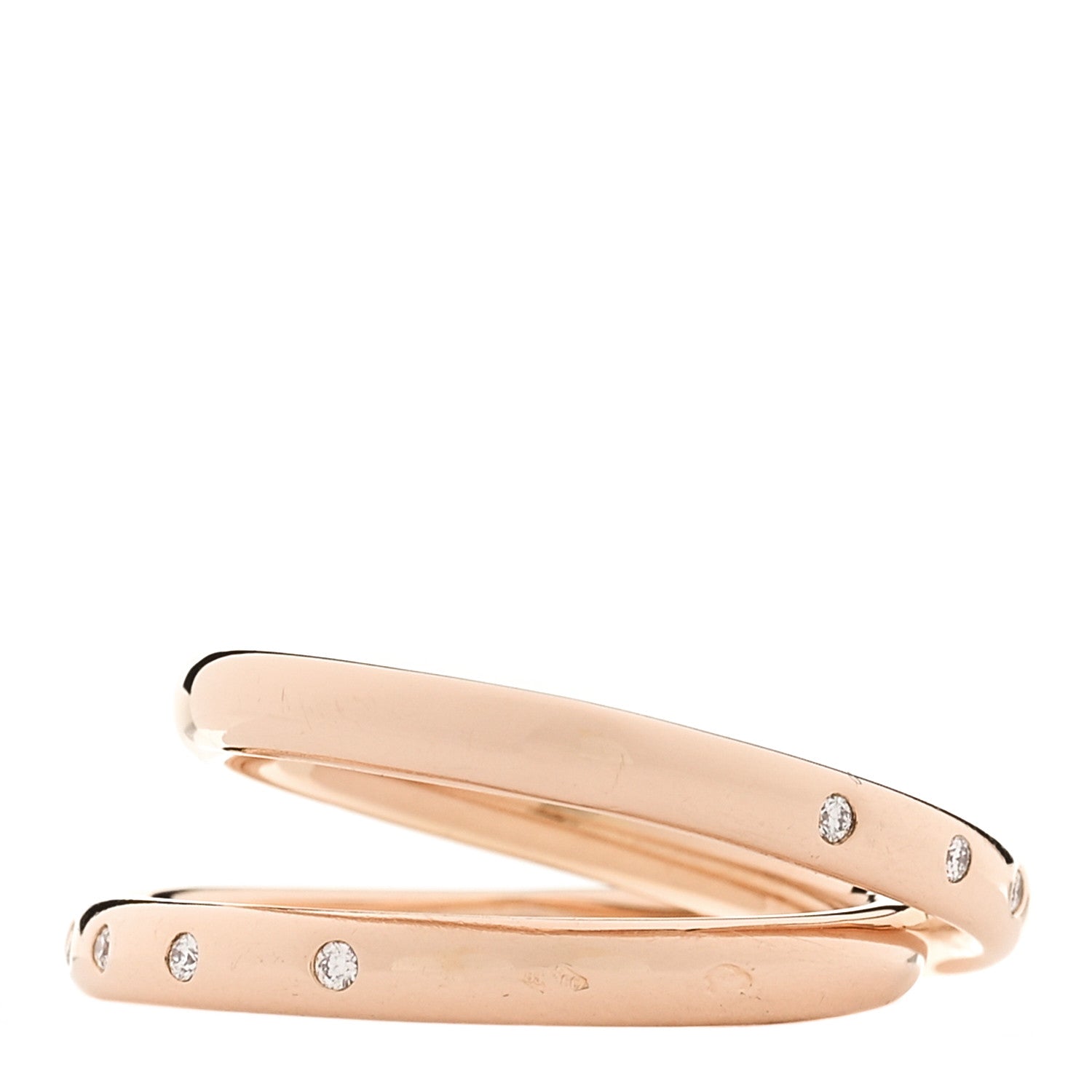 Hermes 18K Rose Gold Diamond Vertige Coeur Ring 53 6.5 3 of 4
