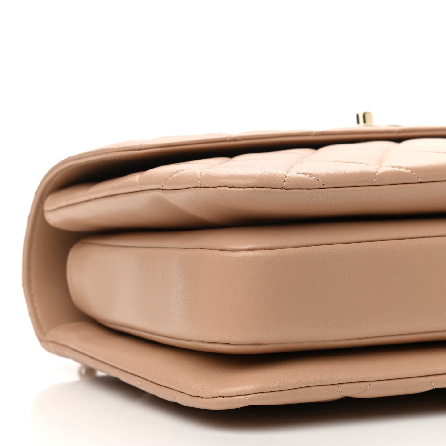 Lambskin Quilted Medium Trendy CC Flap Dual Handle Bag Beige