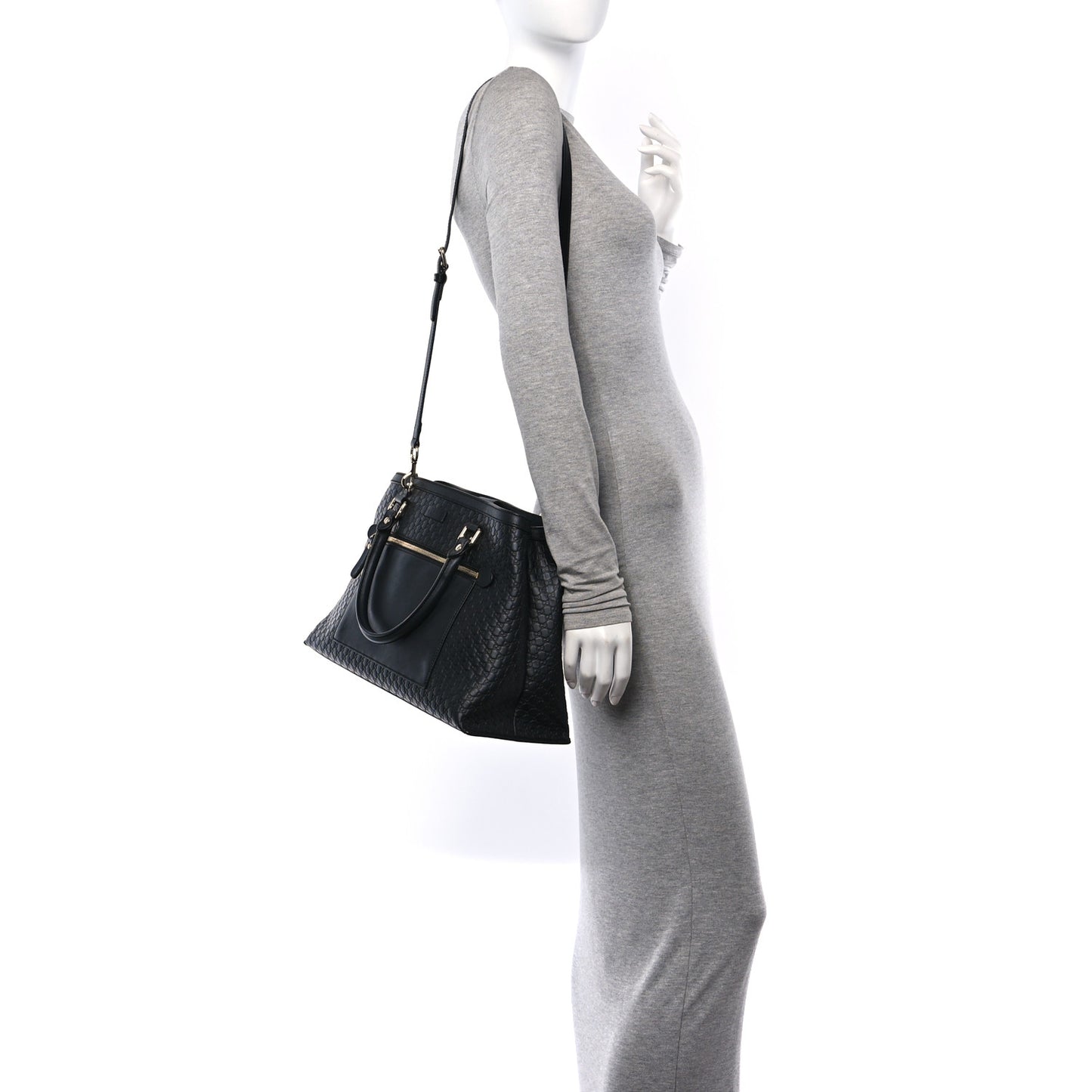 Soft Microguccissima Medium Tote Black