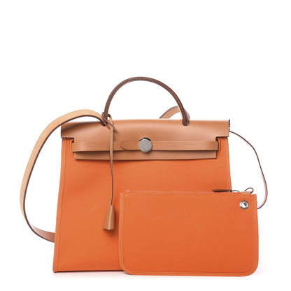 Hermes Vache Hunter Toile Herbag Zip 31 PM Orange 1 of 15