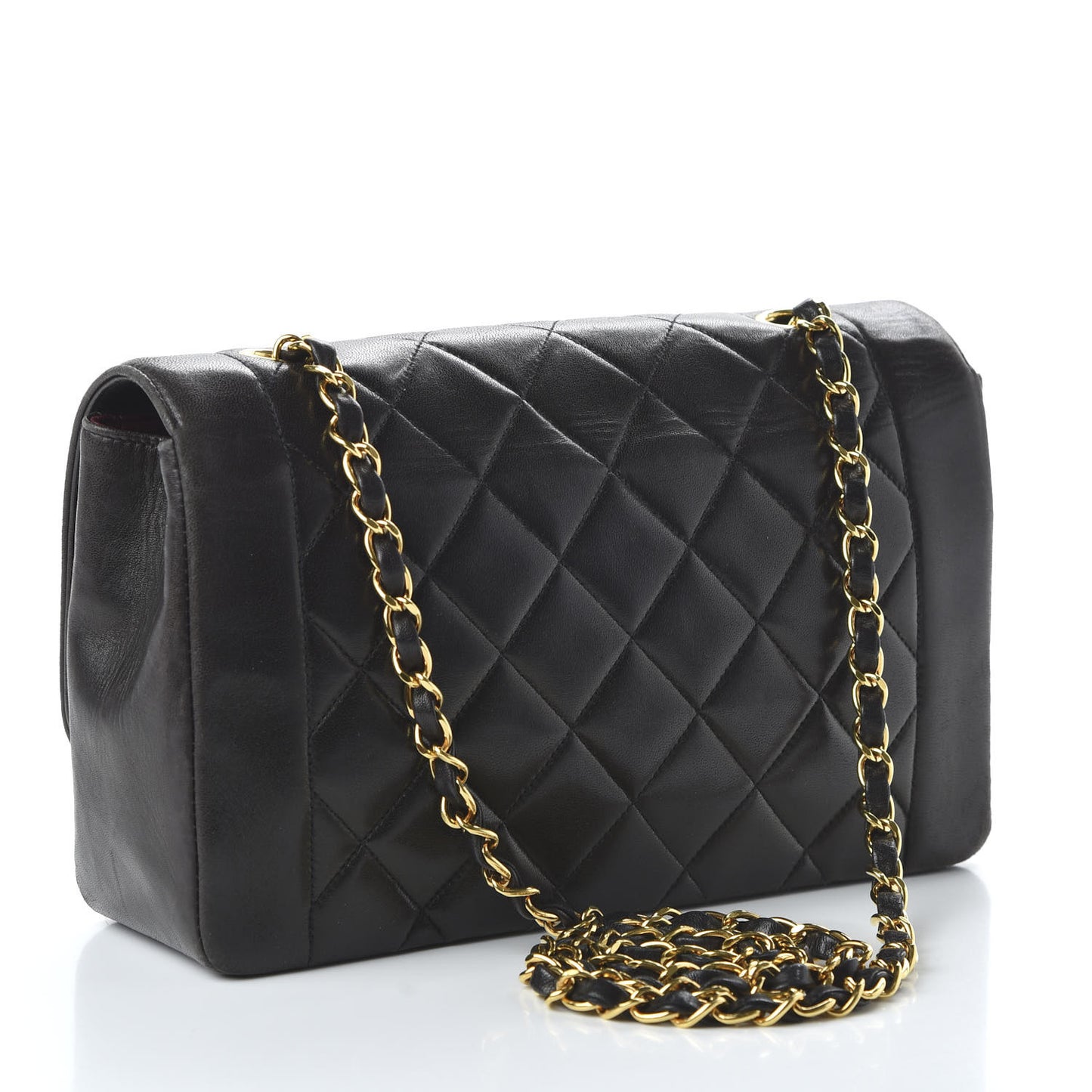 Lambskin Quilted Medium Single Flap Black