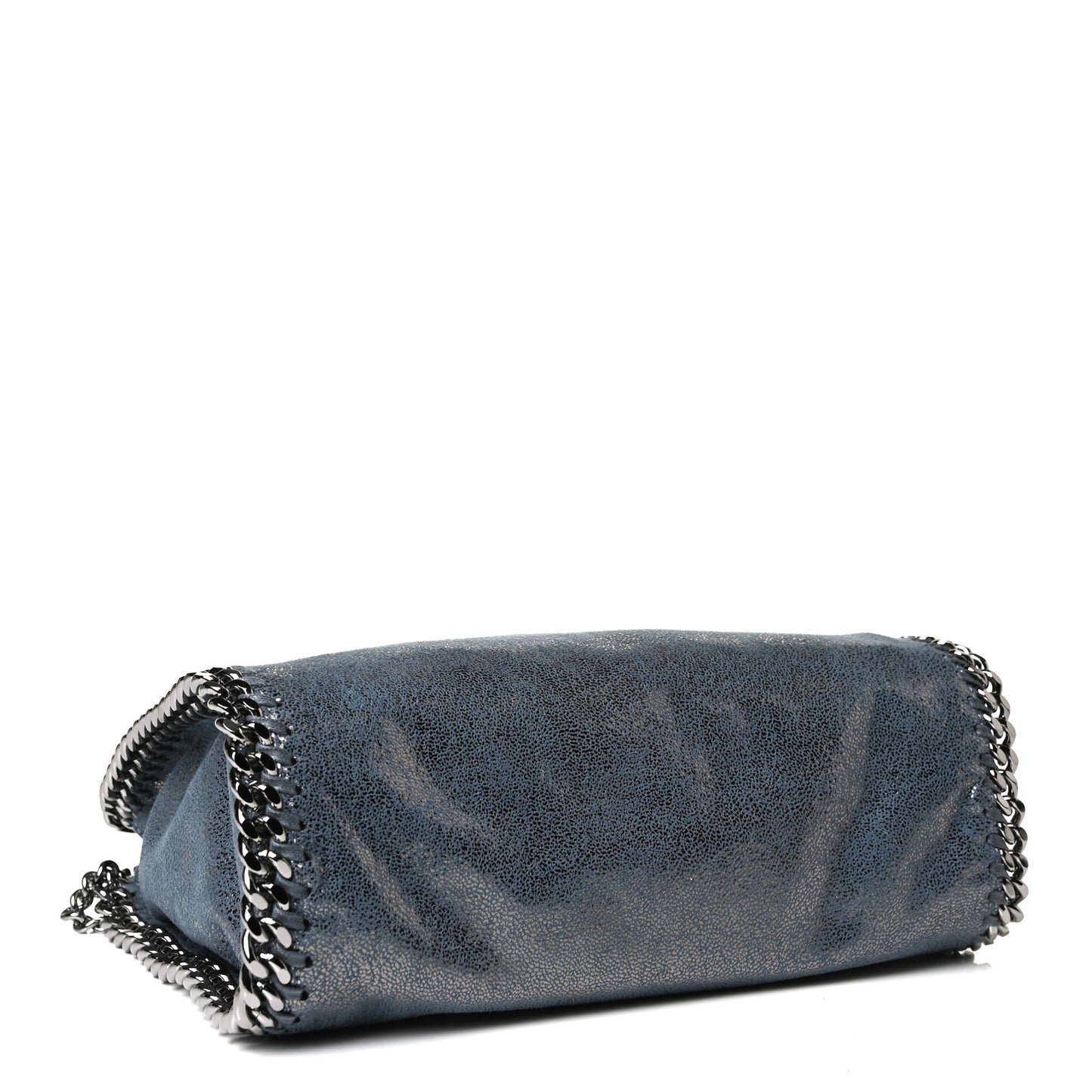 Metallic Shaggy Deer Mini Falabella Fold Over Tote Blue Lagoon