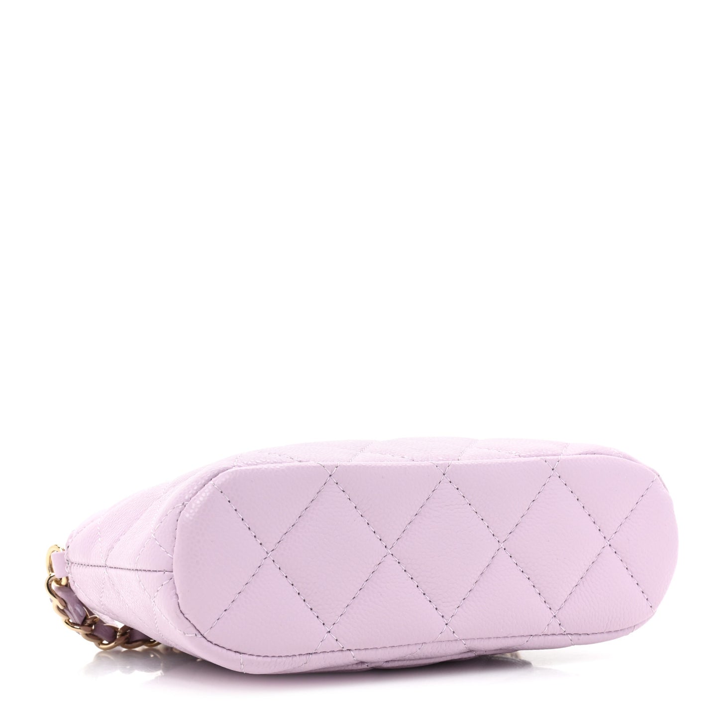 Caviar Quilted Clutch with Chain Light Purple