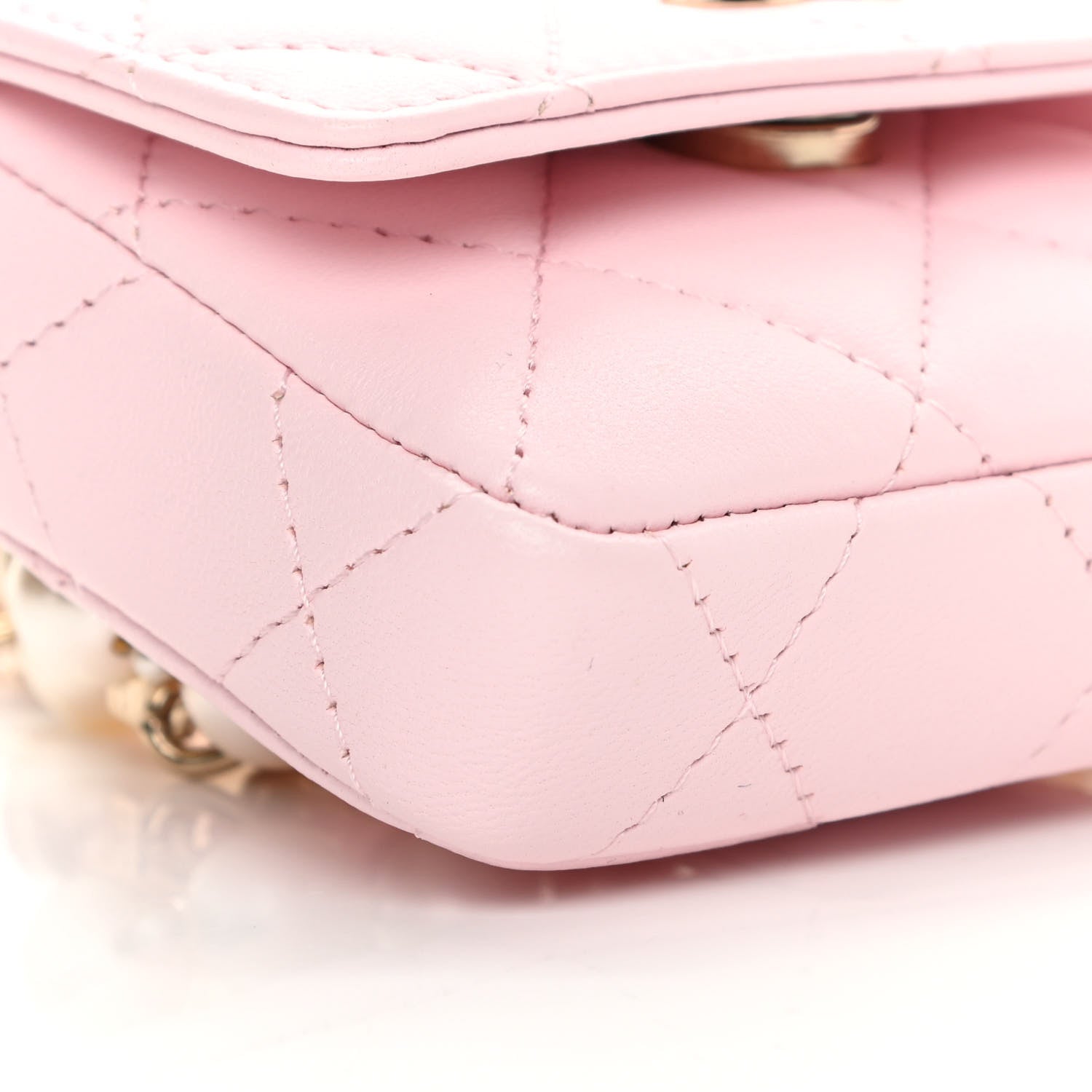 Chanel Lambskin Quilted Pearl Chain Belt Bag Light Pink 10 of 13