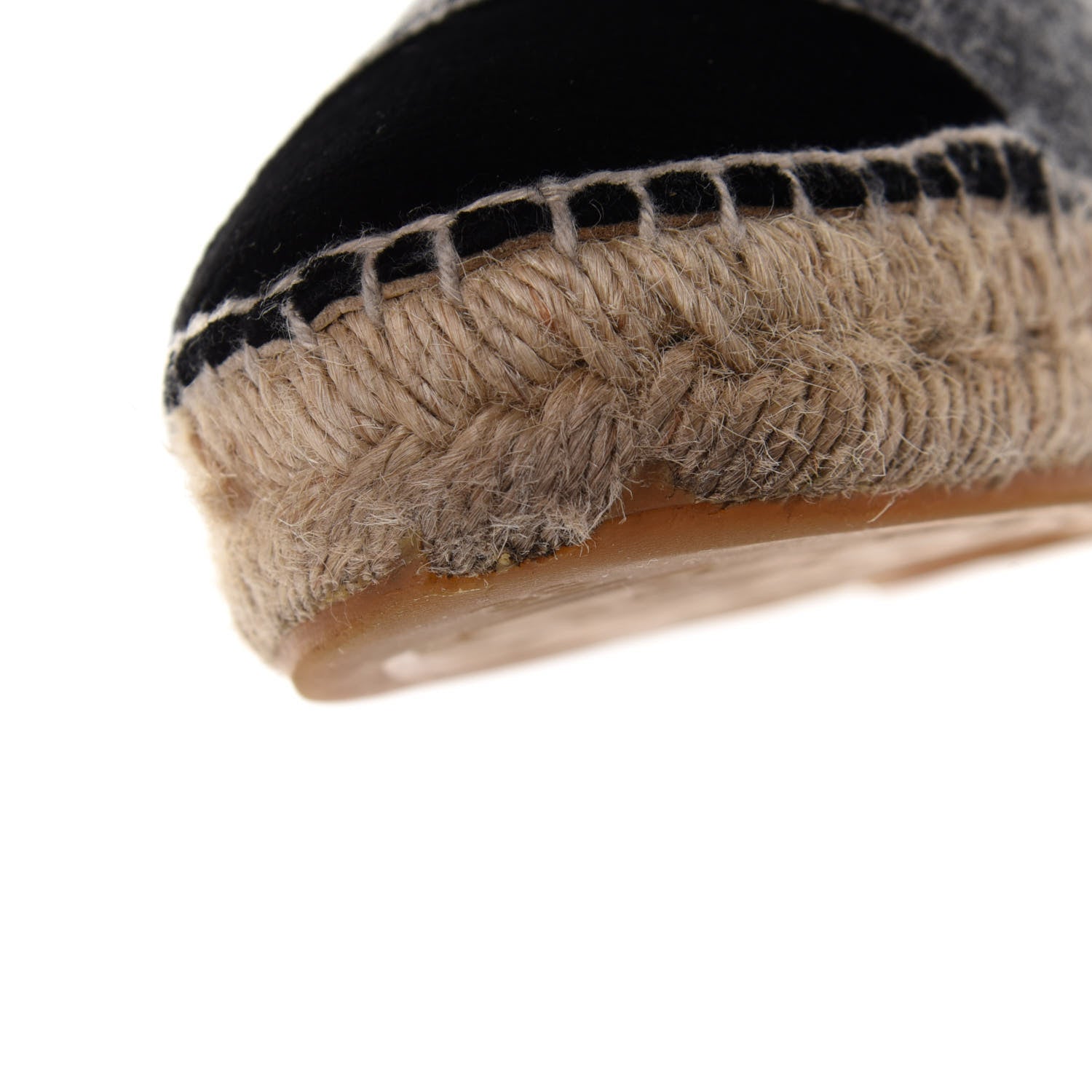Chanel Tweed Velvet CC Espadrilles 36 Grey Black 10 of 11