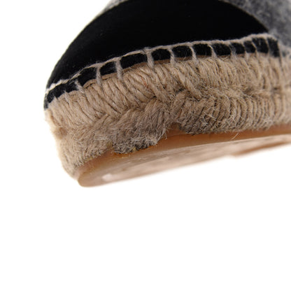 Chanel Tweed Velvet CC Espadrilles 36 Grey Black 10 of 11