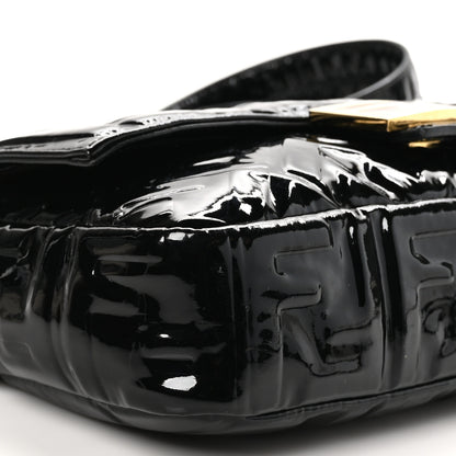Fendi Patent FF 1974 Embossed Baguette Black 9 of 11