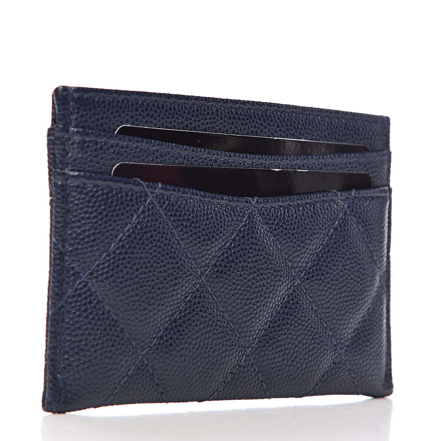 Chanel Caviar Quilted Card Holder Blue 3 of 9
