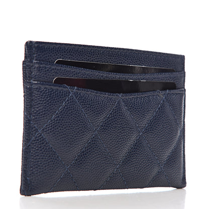 Chanel Caviar Quilted Card Holder Blue 3 of 9