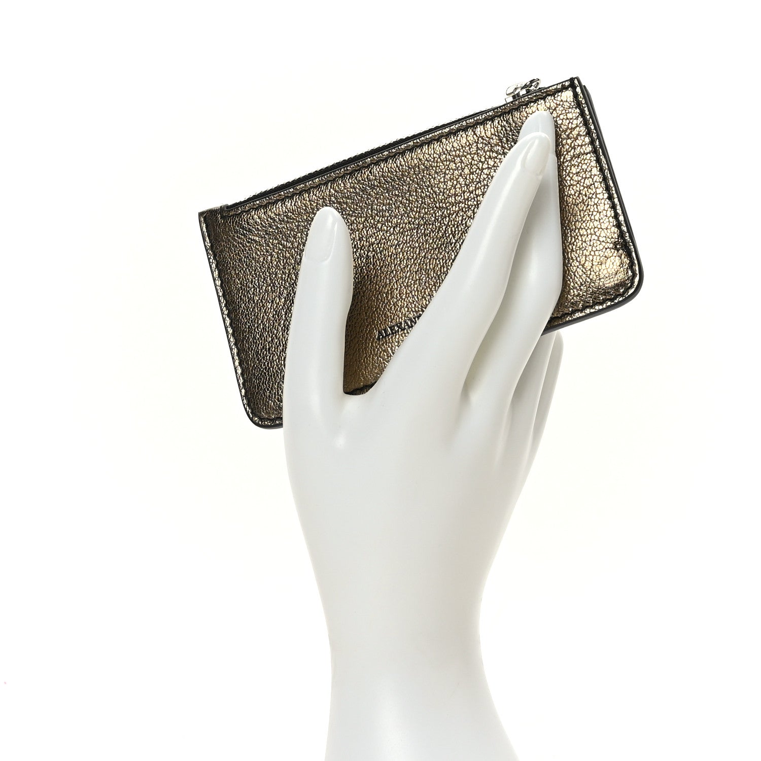Alexander McQueen Metallic Calfskin Card Holder Wallet Gold 2 of 6