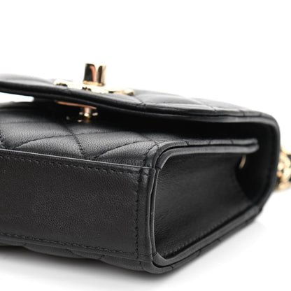 Chanel Lambskin Quilted Mini Trendy CC Chain Wallet Black 10 of 11