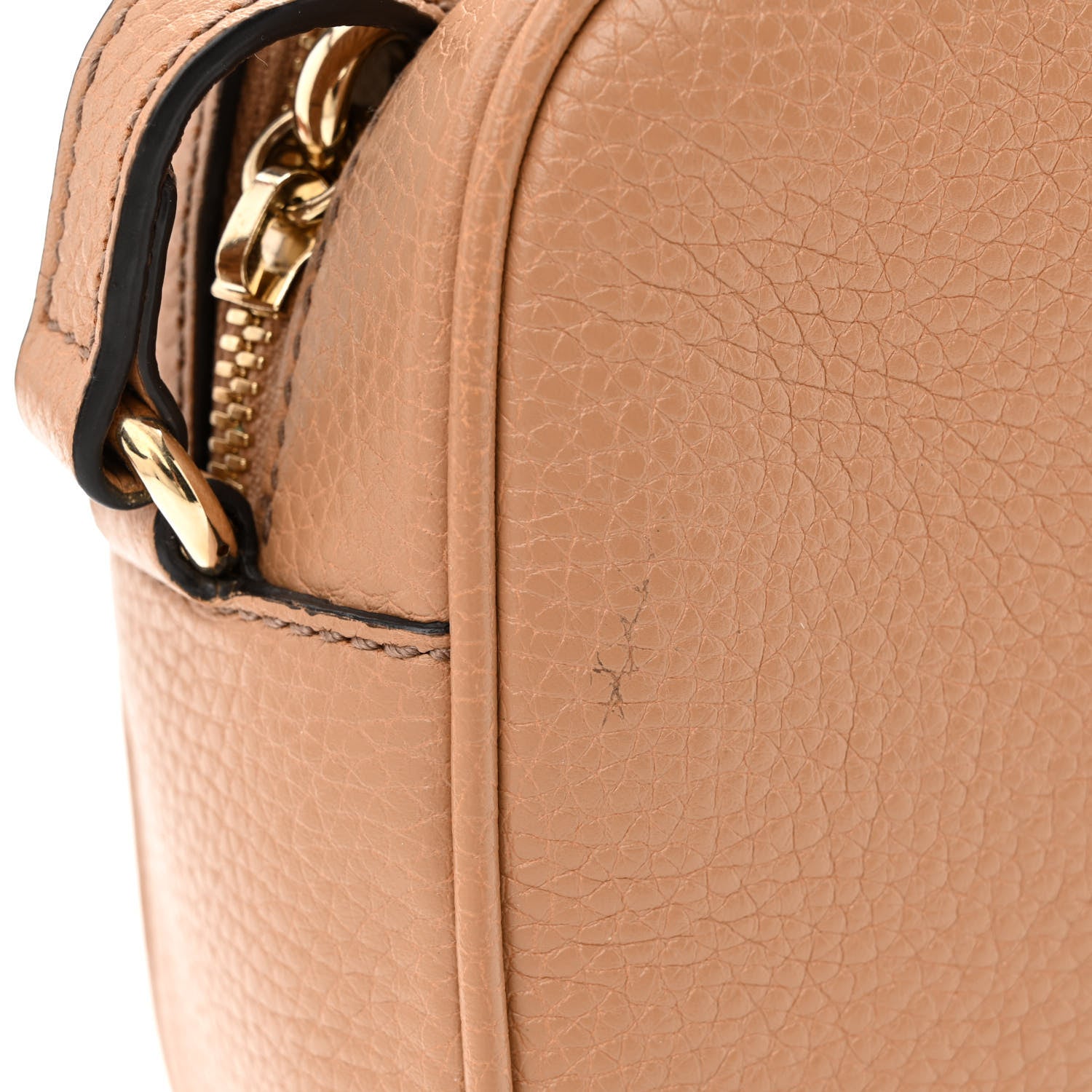 Gucci Pebbled Calfskin Small Soho Disco Bag Camelia 11 of 12