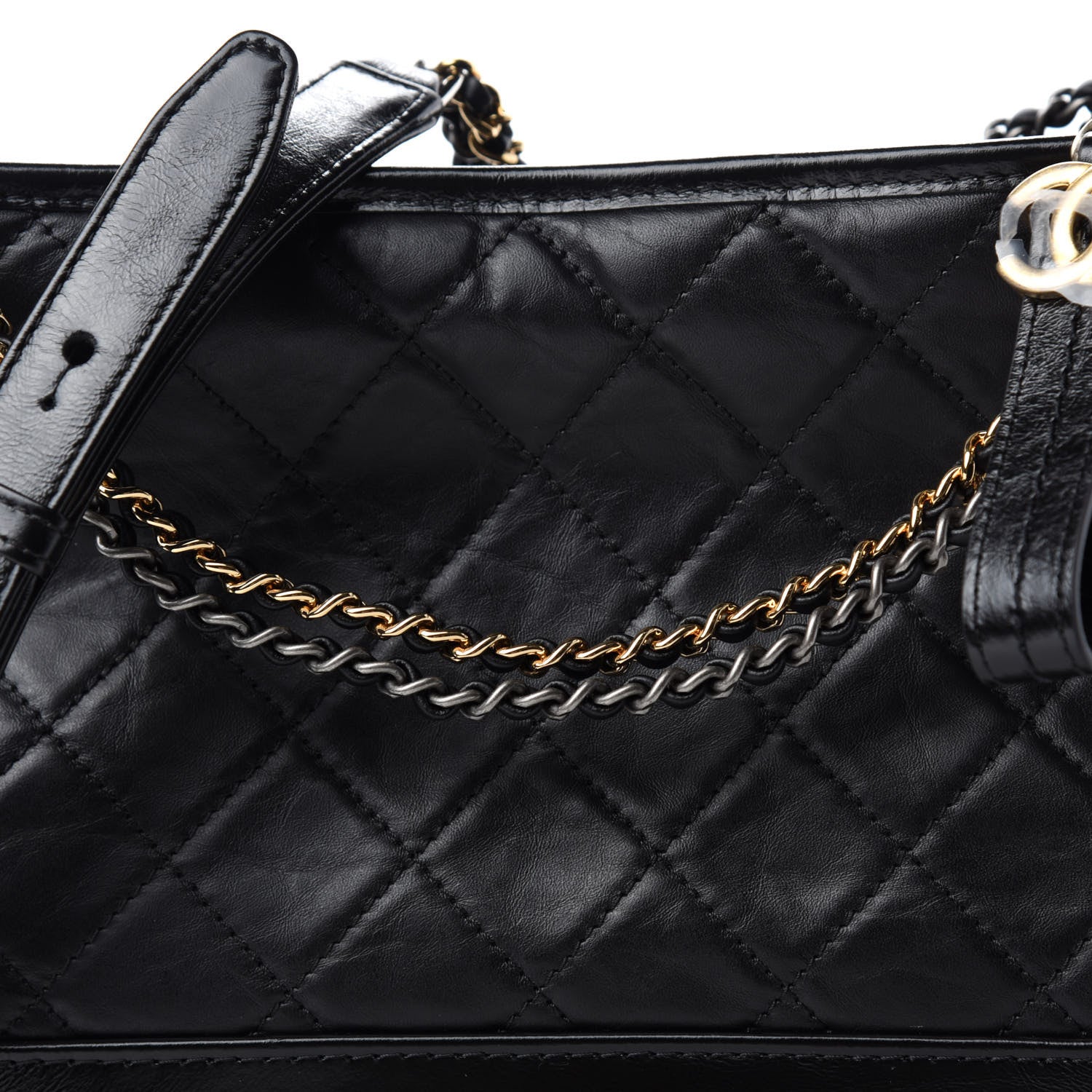 Chanel Aged Calfskin Quilted Medium Gabrielle Hobo Black 10 of 11